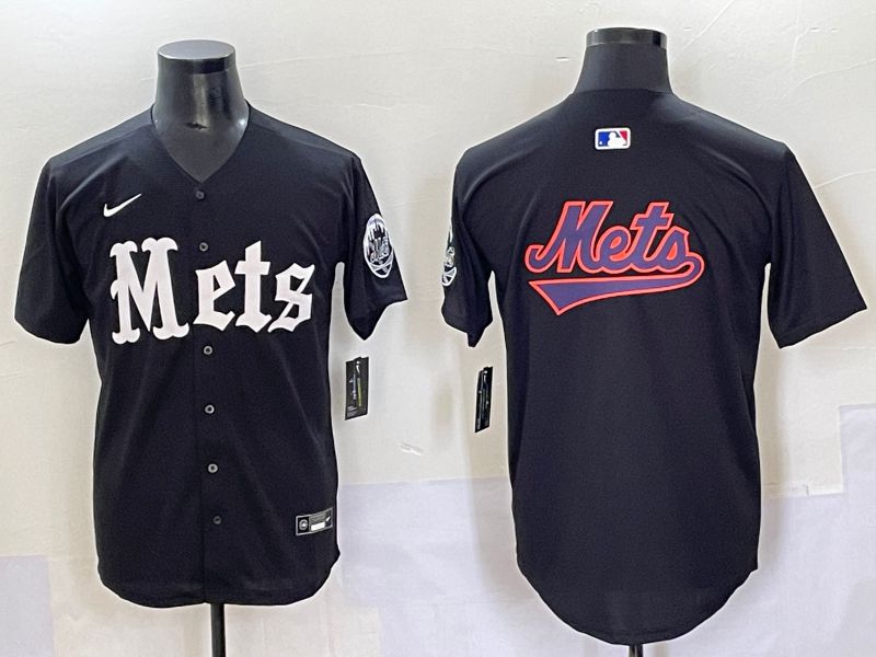Men 2025 New York Mets Blank Black Five generations Joint Name Nike MLB Jersey style 13